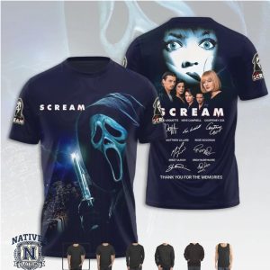 Scream 7 Ghostface Legacy Cast Signature Horror Movie Fan T Shirt