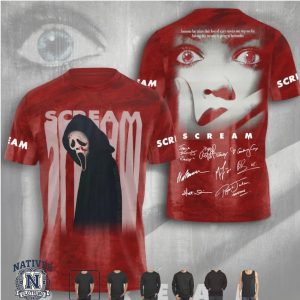 Scream 7 Ghostface Red Bloody Signature Legacy Horror Movie T Shirt