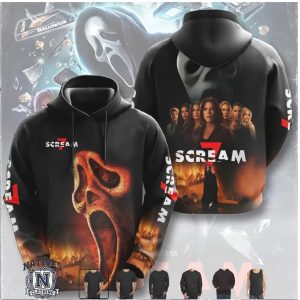 Scream 7 Ghostface Scary Halloween Movie Burning House T Shirt