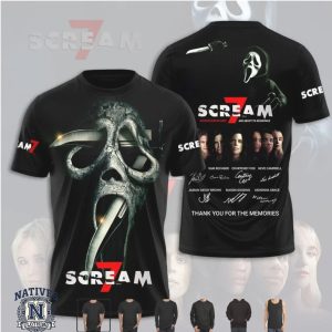 Scream 7 Ghostface Signature Cast Thank You For The Memories T Shirt