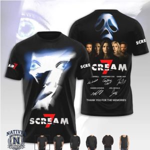 Scream 7 Horror Movie Cast Signed Autograph Edition Fan Apparel T Shirt