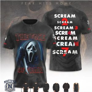 Scream 7 The Face Of Fear Horror Movie Series Graphic T Shirt