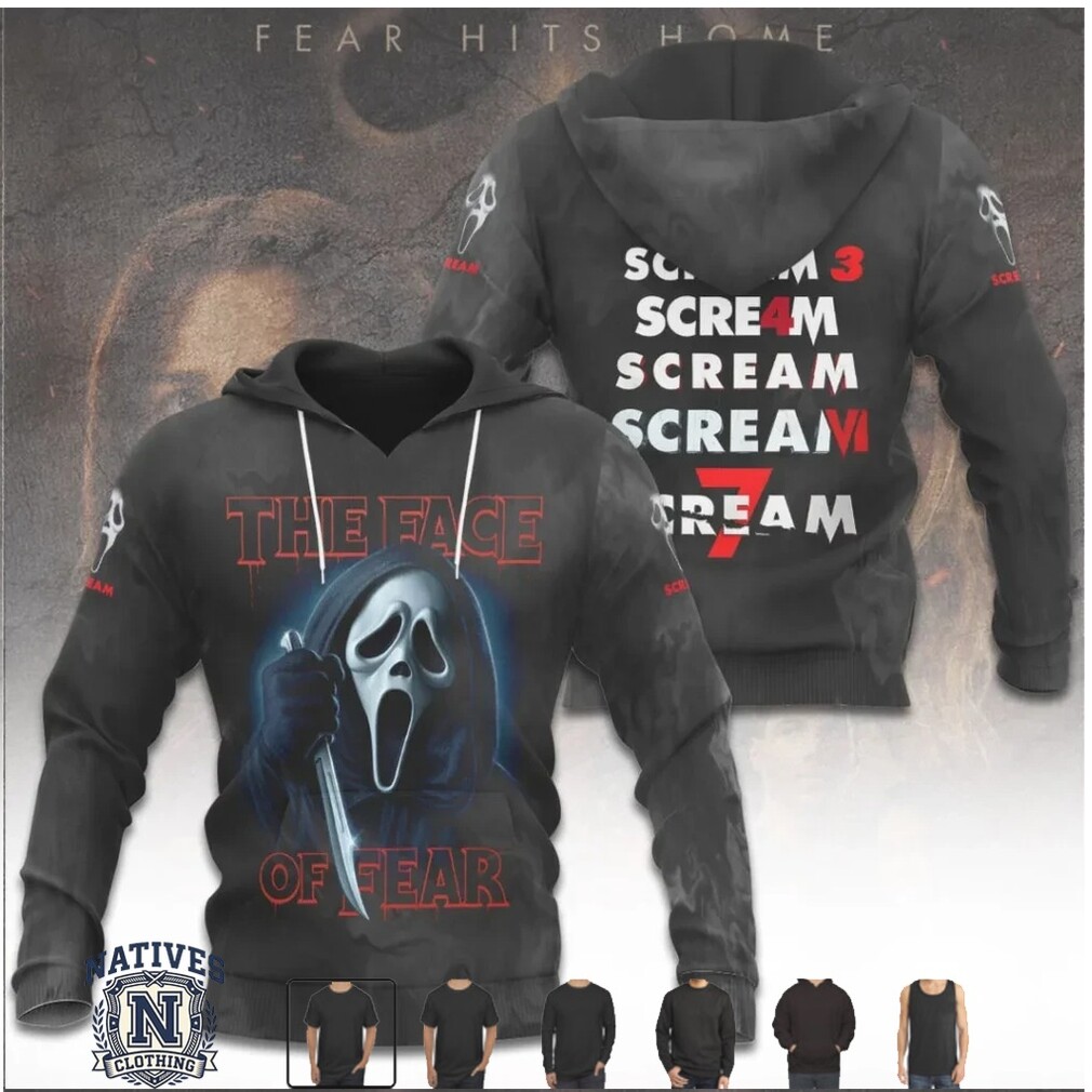 Scream 7 The Face Of Fear Horror Movie Series Graphic T Shirt Scream 7 The Face Of Fear Horror Movie Series Graphic T Shirt