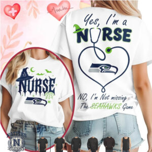 Seattle Football Nurse Halloween Stethoscope Heart T Shirt