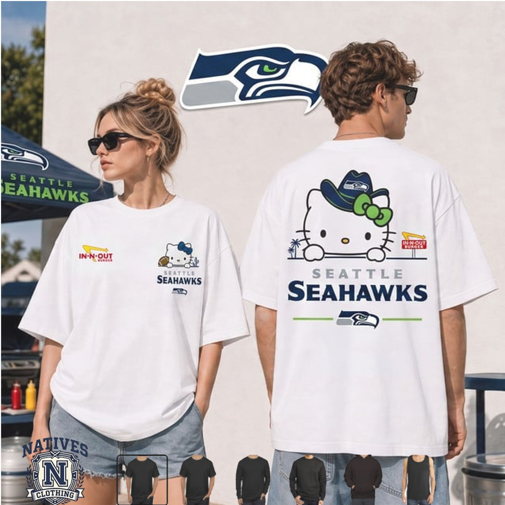 Seattle Seahawks Hello Kitty In N Out Burger T Shirt Seattle Seahawks Hello Kitty In N Out Burger T Shirt