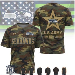 Seattle Seahawks US Army Salute To Service Camo T Shirt