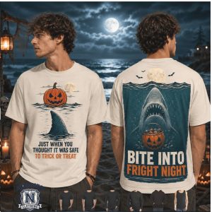 Shark Pumpkin Trick Or Treat Fright Night Scary Graphic T Shirt