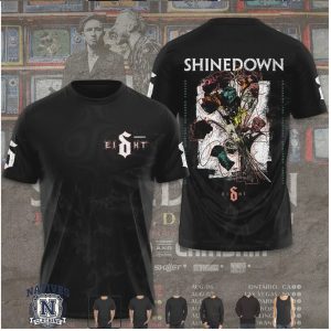Shinedown Eight Album Floral Bouquet Rock Concert Tour T Shirt