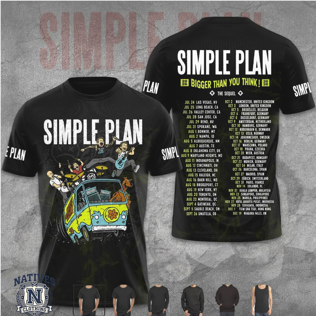 Simple Plan Band Tour Van Concert Graphic T Shirt Simple Plan Band Tour Van Concert Graphic T Shirt