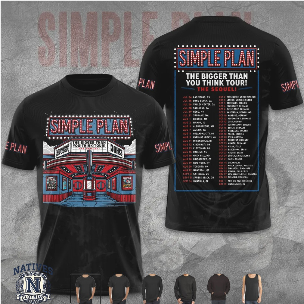 Simple Plan The Bigger Than You Tour Concert T Shirt Simple Plan The Bigger Than You Tour Concert T Shirt