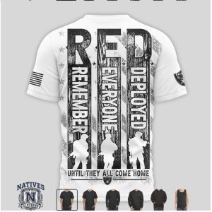 Las Vegas Raiders Red Friday Remember Deployed Heart T Shirt
