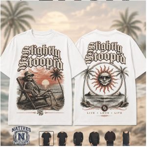 Slightly Stoopid Skeleton Beach Sunset Reggae Rock T Shirt