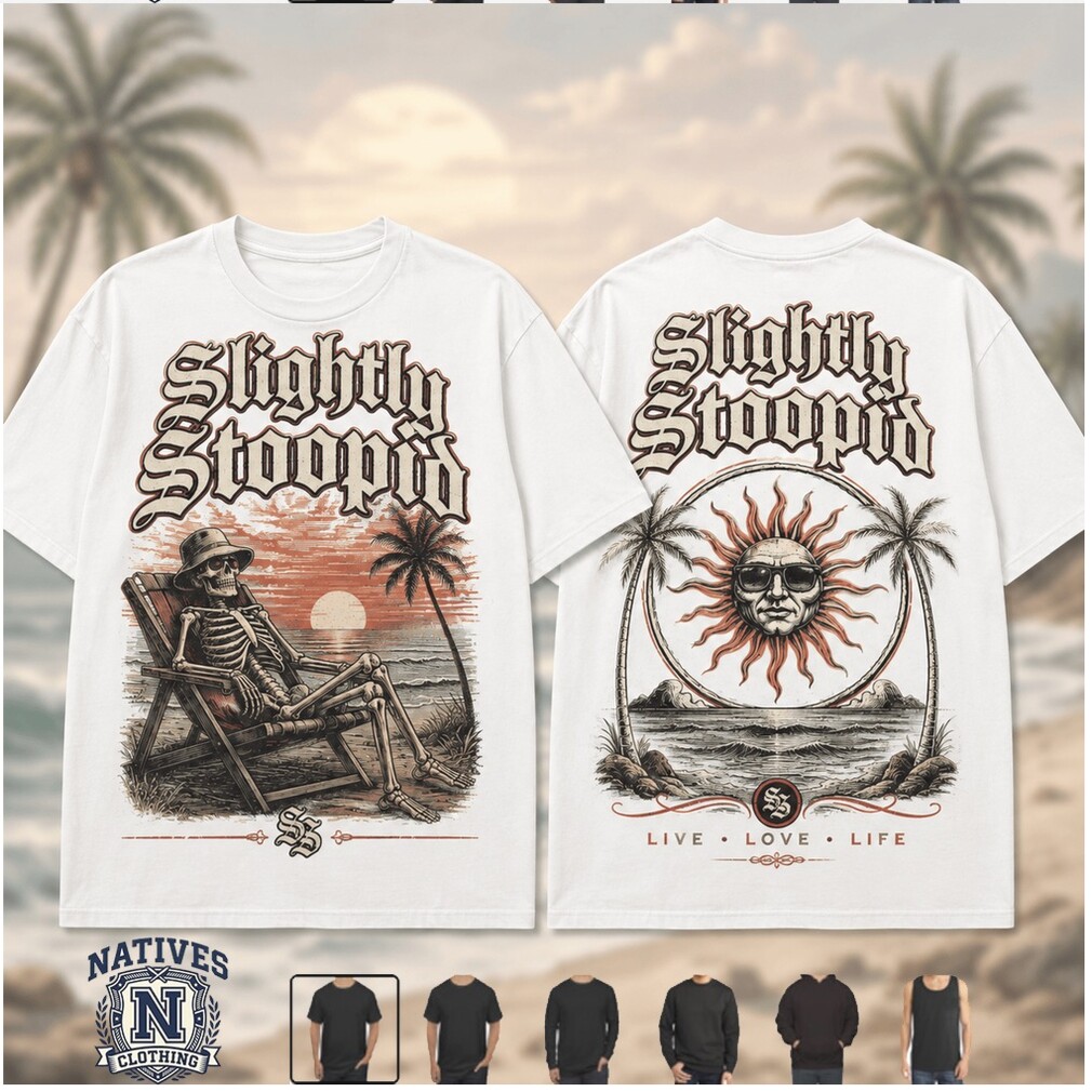 Slightly Stoopid Skeleton Beach Sunset Reggae Rock T Shirt Slightly Stoopid Skeleton Beach Sunset Reggae Rock T Shirt