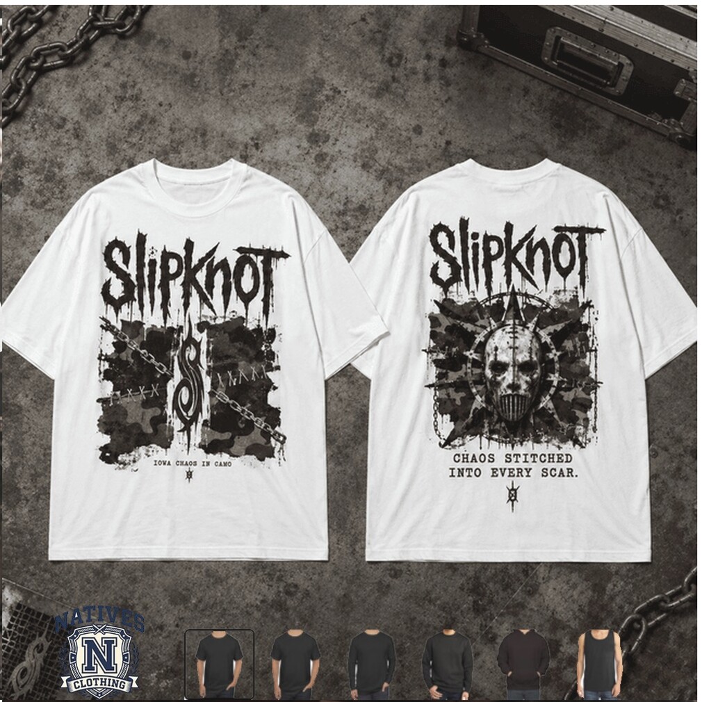 Slipknot Heavy Metal Band Chaos Stitched Camouflage T Shirt Slipknot Heavy Metal Band Chaos Stitched Camouflage T Shirt
