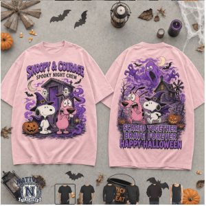Snoopy And Courage Spooky Night Crew Halloween T Shirt