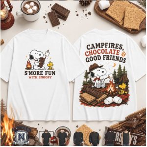 Snoopy Campfires Chocolate Good Friends Smore Fun T Shirt
