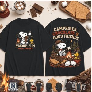 Snoopy Campfires Chocolate Good Friends Smore Fun T Shirt