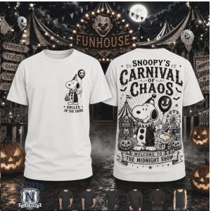 Snoopy Carnival Chaos Midnight Show Halloween T Shirt