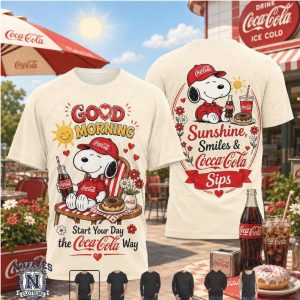 Snoopy Coca Cola Sunshine Smiles Morning Vibes Graphic T Shirt