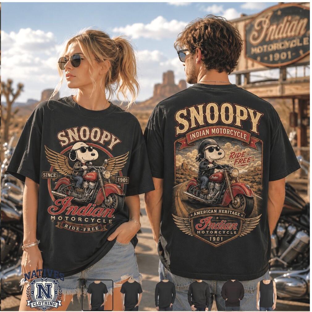 Snoopy Indian Motorcycle American Heritage Vintage Style T Shirt Snoopy Indian Motorcycle American Heritage Vintage Style T Shirt