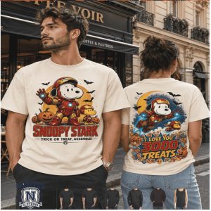 Snoopy Iron Man I Love You 3000 Treats Halloween Graphic T Shirt