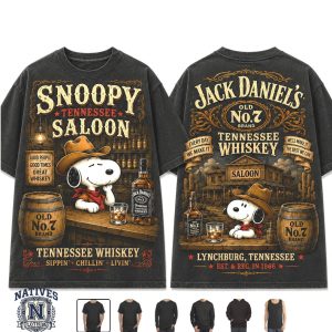 Snoopy Jack Daniels Saloon Tennessee Whiskey Graphic T Shirt