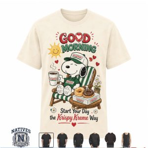 Snoopy Krispy Kreme Doughnuts Good Morning Coffee T Shirt