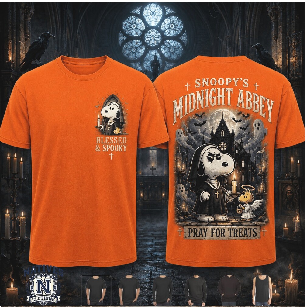 Snoopy Midnight Abbey Pray For Treats Halloween T Shirt Snoopy Midnight Abbey Pray For Treats Halloween T Shirt