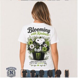 Snoopy Monster Energy Drink Green Floral T Shirt