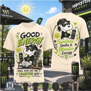Snoopy Monster Energy Good Energy Sunshine Smiles T Shirt