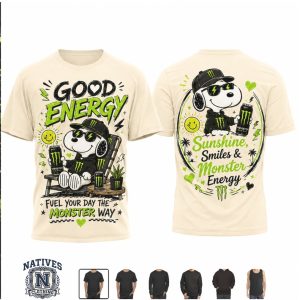 Snoopy Monster Energy Good Energy Sunshine Smiles T Shirt