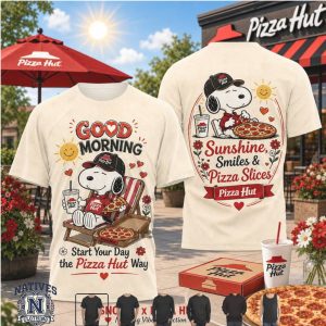 Snoopy Pizza Hut Good Morning Sunshine Pizza Slices T Shirt
