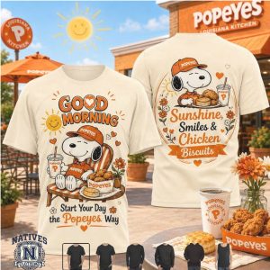Snoopy Popeyes Good Morning Sunshine Chicken Biscuits T Shirt