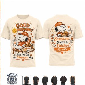 Snoopy Popeyes Good Morning Sunshine Chicken Biscuits T Shirt