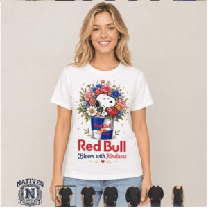 Snoopy Red Bull Energy Drink Floral Bloom T Shirt