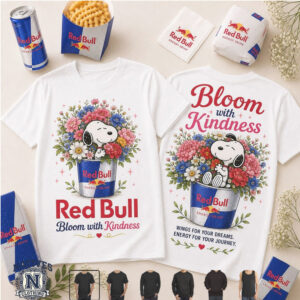 Snoopy Red Bull Energy Drink Floral Bloom T Shirt