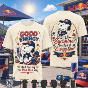 Snoopy Red Bull Good Energy Sunshine Smiles T Shirt