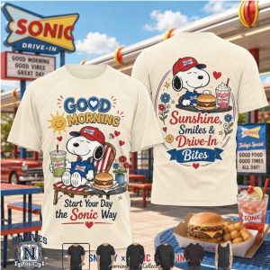 Snoopy Sonic Drive In Sunshine Smiles Morning Vibes T Shirt