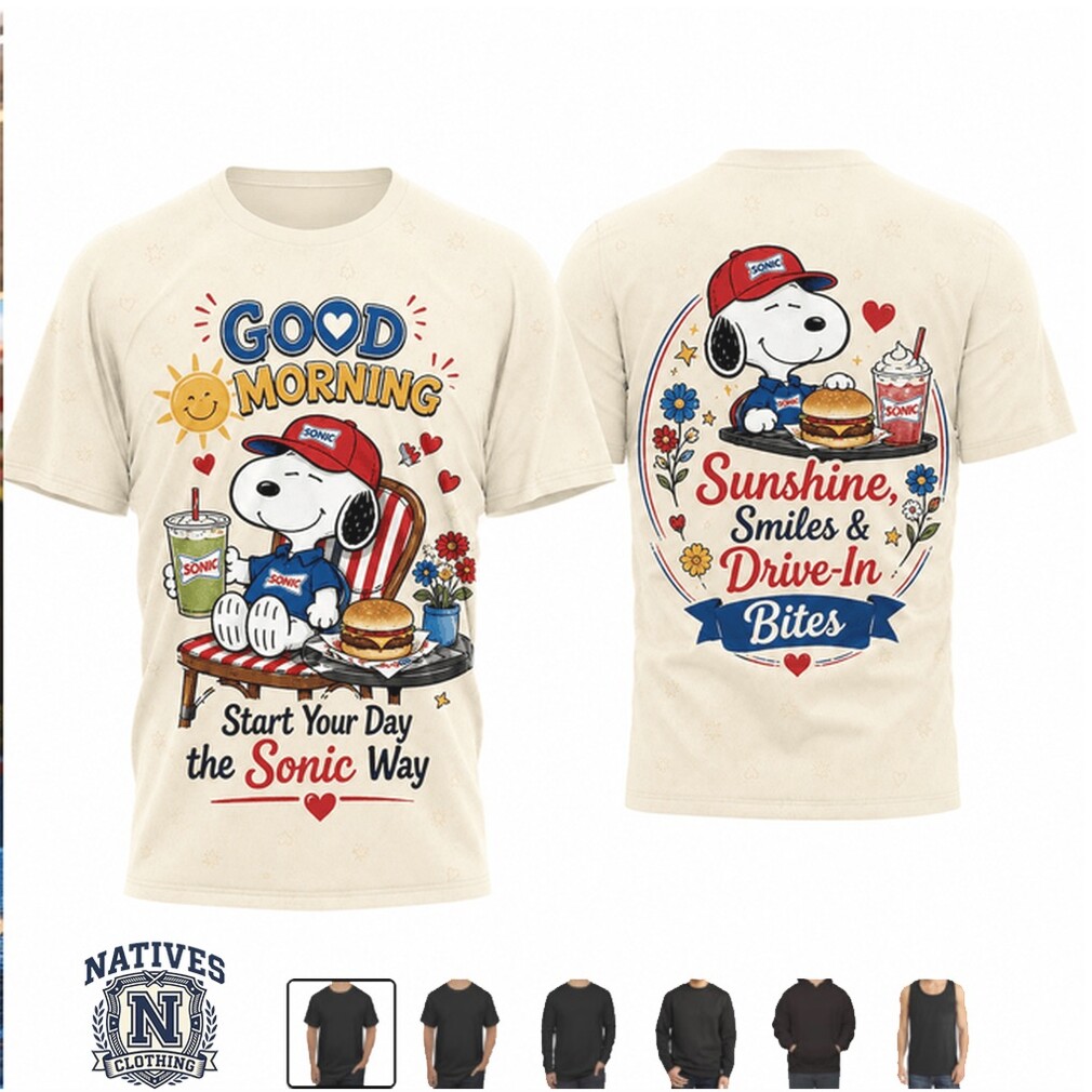 Snoopy Sonic Drive In Sunshine Smiles Morning Vibes T Shirt Snoopy Sonic Drive In Sunshine Smiles Morning Vibes T Shirt