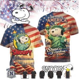 Snoopy Statue of Liberty 250 Years of America July 4th T Shirt