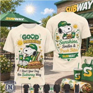 Snoopy Subway Sunshine Smiles Fresh Bites Morning T Shirt