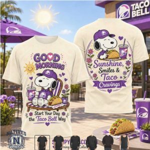 Snoopy Taco Bell Sunshine Smiles Taco Cravings Morning T Shirt