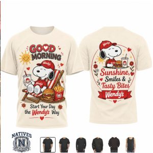 Snoopy Wendy's Sunshine Smiles Tasty Bites Morning T Shirt