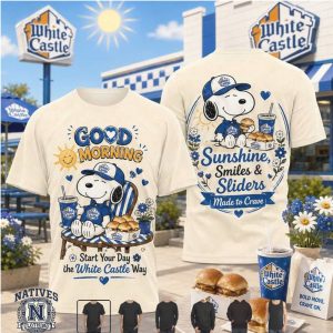 Snoopy White Castle Sunshine Smiles Sliders Morning T Shirt