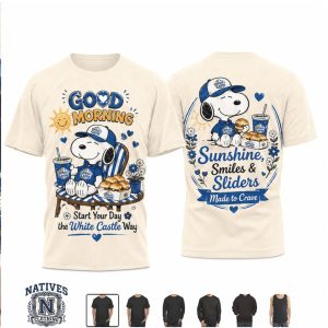 Snoopy White Castle Sunshine Smiles Sliders Morning T Shirt