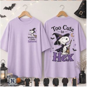 Snoopy Witch Too Cute To Hex Halloween Broomstick Graphic T Shirt