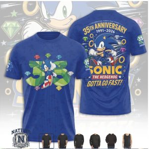 Sonic The Hedgehog 35th Anniversary Gem Collector T Shirt