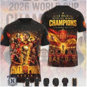 Spain La Roja 2026 World Cup Champions Team Roster T Shirt