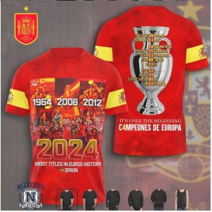 Spain National Team Euro History Champions T Shirt