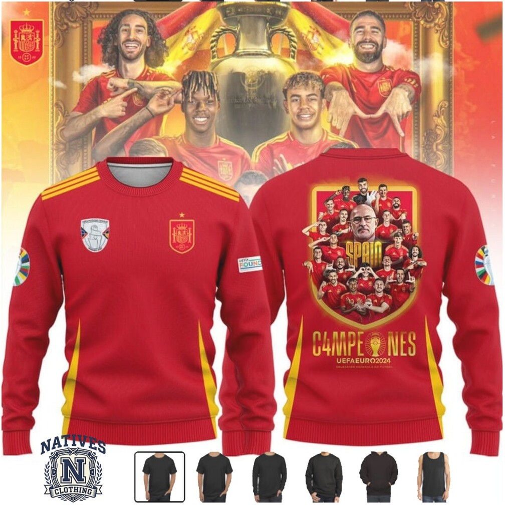 Spain UEFA Euro 2024 Champions Soccer Team Red T Shirt Spain UEFA Euro 2024 Champions Soccer Team Red T Shirt